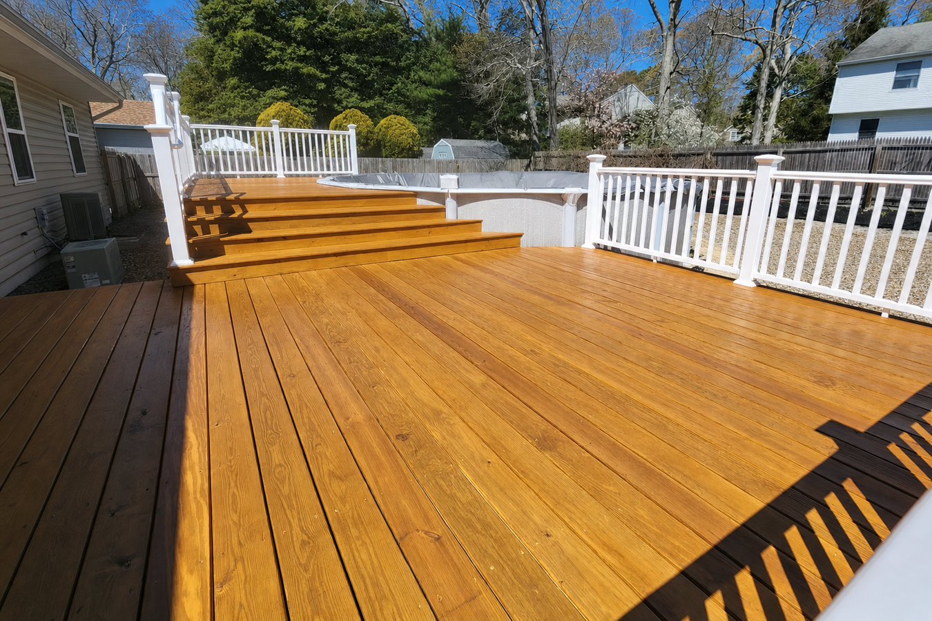 Cedar wood deck construction in Texas City, TX