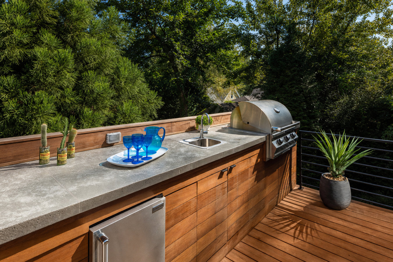 Outdoor kitchen decks